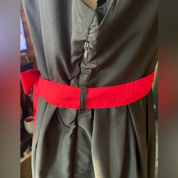NWT Tokyo Talkies Sz XL Black Red Fully Lined Belted Sleeveless Sample Dress - Picture 4 of 13